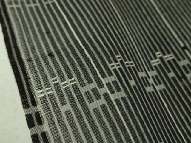 平和屋着物＊極上 夏物 絹芭蕉 小紋 吉祥間道 黒地 逸品 DZAA7635kh5