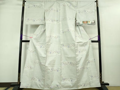 平和屋着物▽極上 本場大島紬 白大島 単衣 7マルキ 平安人物 大山謹製 証紙付き 逸品 DZAA7644kh5