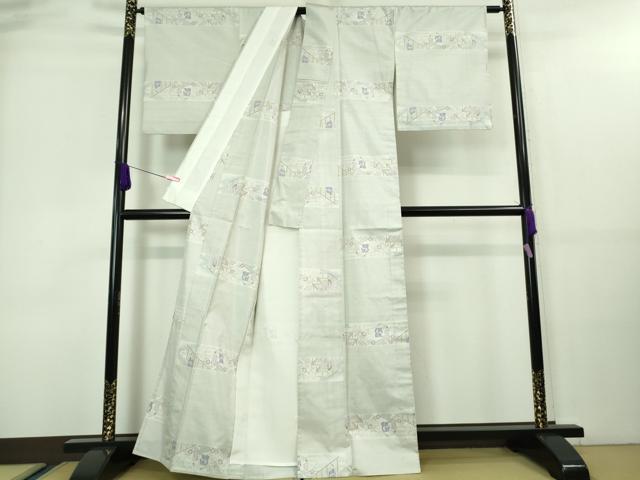 平和屋着物▽極上 本場大島紬 白大島 単衣 7マルキ 平安人物 大山謹製 証紙付き 逸品 DZAA7644kh5