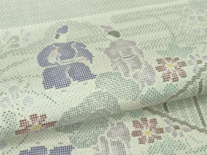 平和屋着物▽極上 本場大島紬 白大島 単衣 7マルキ 平安人物 大山謹製 証紙付き 逸品 DZAA7644kh5