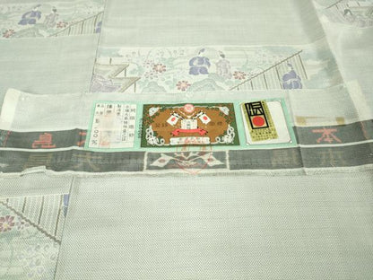 平和屋着物▽極上 本場大島紬 白大島 単衣 7マルキ 平安人物 大山謹製 証紙付き 逸品 DZAA7644kh5