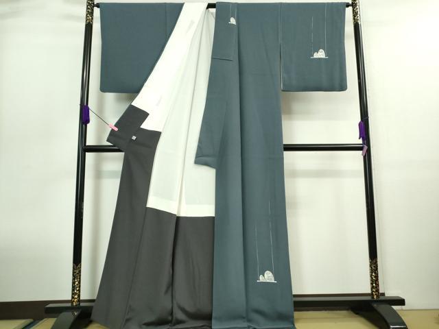 平和屋本店■極上　世界的人形師　辻村寿三郎　ジュサブロー　訪問着　梟　ふくろう　薄花色地　逸品　DZAA7645kh5
