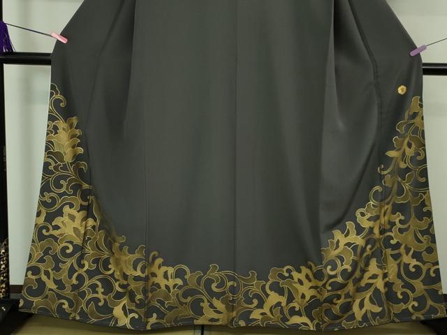 平和屋本店■極上　ジャパンオートクチュール　渡辺雪三郎　色留袖　刺繍　唐草文　羊羹色地　金彩　逸品　未使用　DZAA7646kh5