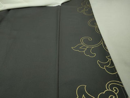 平和屋本店■極上　ジャパンオートクチュール　渡辺雪三郎　色留袖　刺繍　唐草文　羊羹色地　金彩　逸品　未使用　DZAA7646kh5