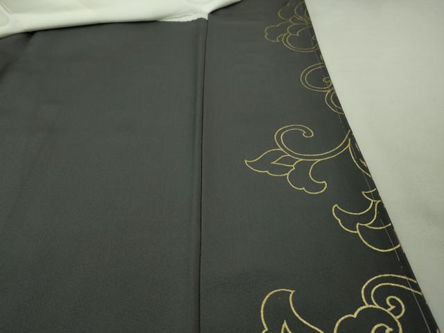 平和屋本店■極上　ジャパンオートクチュール　渡辺雪三郎　色留袖　刺繍　唐草文　羊羹色地　金彩　逸品　未使用　DZAA7646kh5