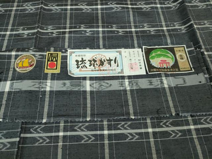 平和屋着物■極上　本場琉球絣　手おり　野原俊雄　証紙付き　逸品　未使用　DZAA7650kh5