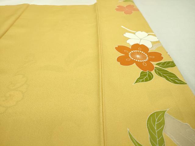平和屋本店■極上　創業460年・千總　振袖　駒刺繍　貝桶花文　花葉色地　金彩　逸品　DZAA7651kh5