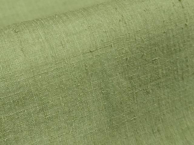 平和屋本店■極上　本場結城紬　重要無形文化財　奥順謹製　色無地　柳茶色　証紙付き　逸品　DZAA7656kh5