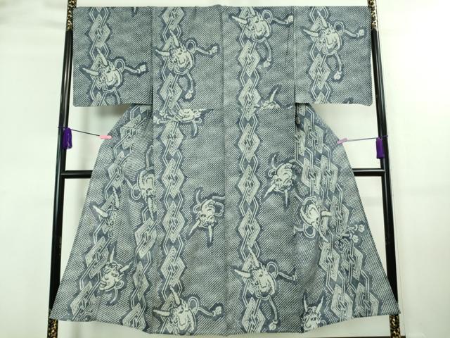 平和屋本店∴希少 男性 夏物 浴衣 有松鳴海絞り 般若 逸品 DZAA7660kh5