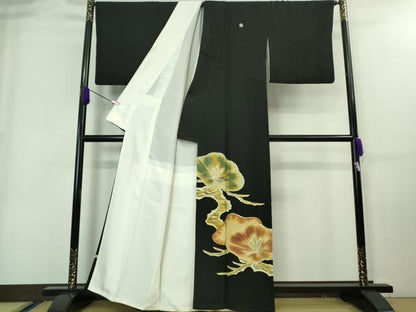 平和屋本店■極上　野口彦太郎　大彦三代目　江戸染繍友禅　黒留袖　駒刺繍　光琳松　金彩　三越扱い　逸品　DZAA7662kh5
