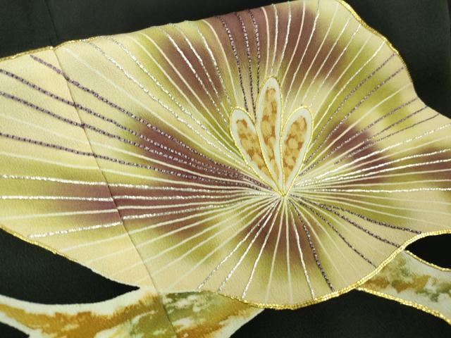 平和屋本店■極上　野口彦太郎　大彦三代目　江戸染繍友禅　黒留袖　駒刺繍　光琳松　金彩　三越扱い　逸品　DZAA7662kh5