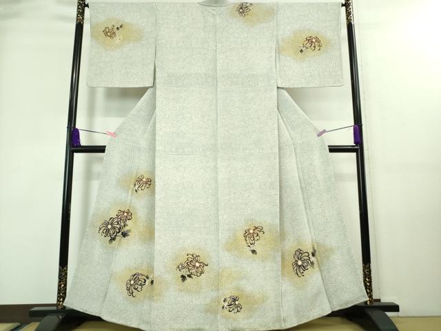 平和屋本店●極上　浦野理一　金彩友禅　訪問着　乱菊　鬼しぼ縮緬　暈し染め　金彩　逸品　DZAA7668kh5