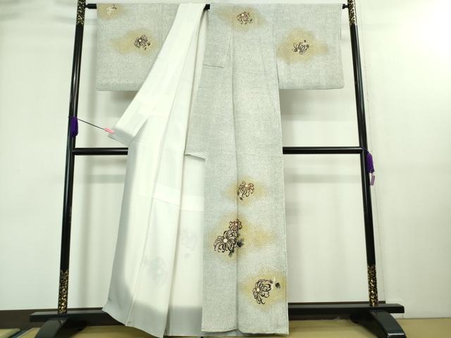 平和屋本店●極上　浦野理一　金彩友禅　訪問着　乱菊　鬼しぼ縮緬　暈し染め　金彩　逸品　DZAA7668kh5
