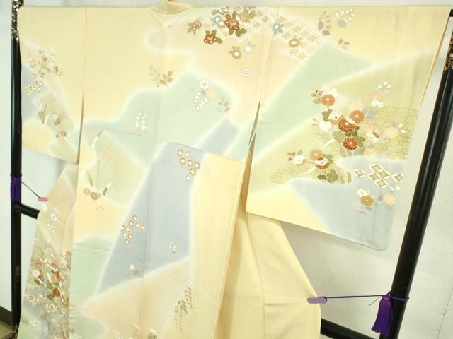 平和屋本店■極上　創業460年・千總　訪問着　駒刺繍　吉祥花文　暈し染め　金彩　伊勢丹扱い　逸品　DZAA7669kh5