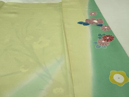 平和屋本店●極上　創業460年・千總　訪問着　椿　枝花文　暈し染め　金彩　高島屋扱い　ロング丈　逸品　DZAA7673kh5