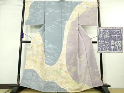 平和屋本店●極上　創業460年・千總　訪問着　刺繍　立波文　金彩　高島屋扱い　逸品　DZAA7677kh6
