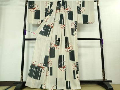 平和屋着物∴極上 夏物 撫松庵 セオアルファ 小紋・浴衣兼用 椿 灰白色地 逸品 DZAA7690kh5