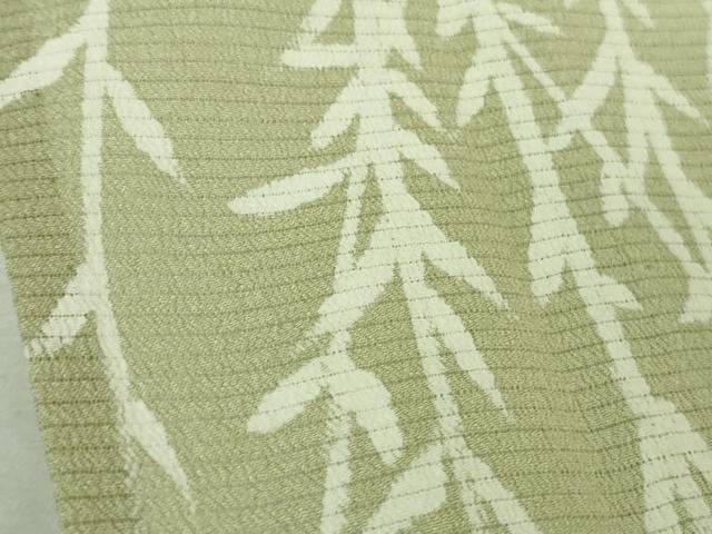 平和屋着物＊極上 夏物 訪問着 絽縮緬 作家物 枝垂れ柳 草花文 裏葉柳色地 暈し染め 逸品 DZAA7695kh5