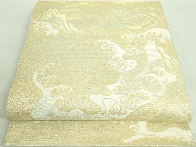 平和屋本店＊極上 夏物 西陣 川島織物 六通柄 本袋帯 立波文 金糸 逸品 DZAA7714kh5