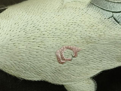平和屋本店■極上　アンティーク　大正ロマン　九寸名古屋帯　総手刺繍　鳩　憲法黒茶色地　逸品　DZAA7719kh5