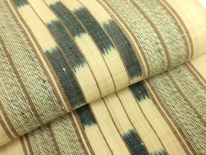 平和屋本店■極上　夏物　芭蕉布　手積み芭蕉糸100％　九寸名古屋帯　間道　証紙付き　逸品　未使用　DZAA7720kh5