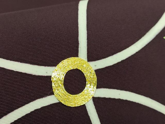 平和屋本店■極上　塩瀬　九寸名古屋帯　駒刺繍　鴛鴦花文　烏羽色地　金糸　逸品　DZAA7721kh5