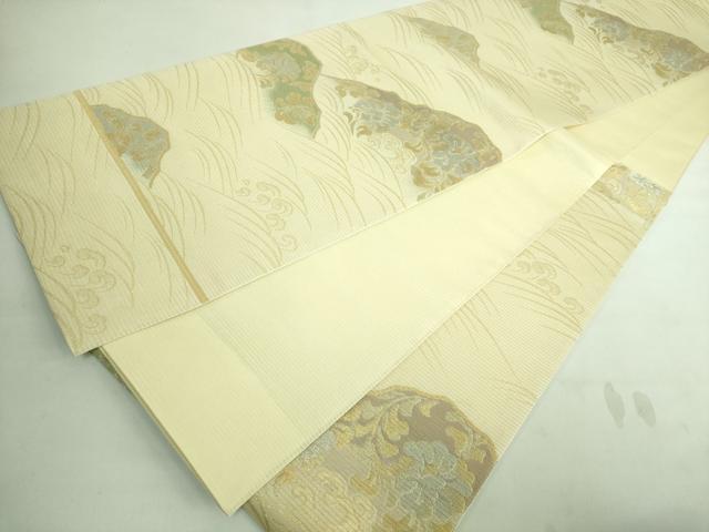 平和屋着物＊極上 夏物 西陣 川島織物 六通柄 本袋帯 立波更紗花文 金銀糸 逸品 DZAA7733kh5