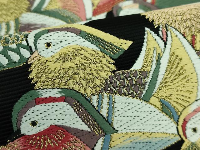 平和屋着物●極上　西陣の老舗　1782年創業　山下織物　六通柄袋帯　唐織　春陽閑日　黒地　金糸　逸品　DZAA7734kh5