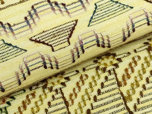 平和屋本店□極上 本場琉球 読谷山花織 紬地 つけ帯 逸品 CYAA0721s4