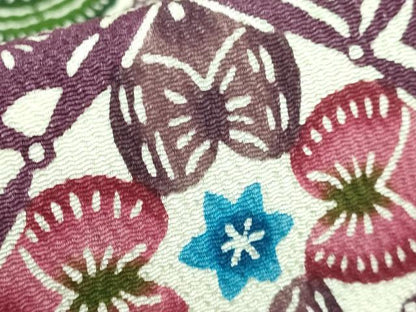 平和屋本店■最高級　城間栄順　本場琉球紅型　九寸名古屋帯　花菱文　鬼しぼ縮緬　やまと誂製　逸品　DZAA7754kh5