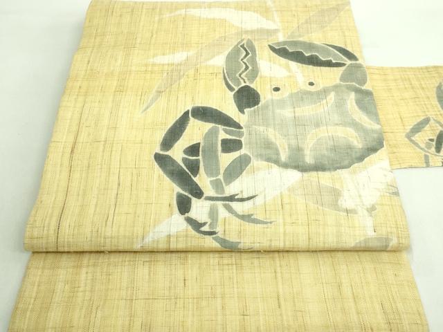 平和屋着物＊極上 夏物 洛楽人工房 玉蟲染 九寸名古屋帯 蟹 カニ 逸品 DZAA7769kh5