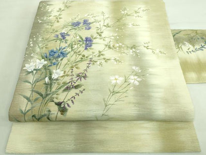 平和屋着物＊極上 夏物 九寸名古屋帯 手描き 草花文 逸品 DZAA7770kh5