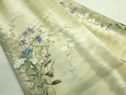 平和屋着物＊極上 夏物 九寸名古屋帯 手描き 草花文 逸品 DZAA7770kh5