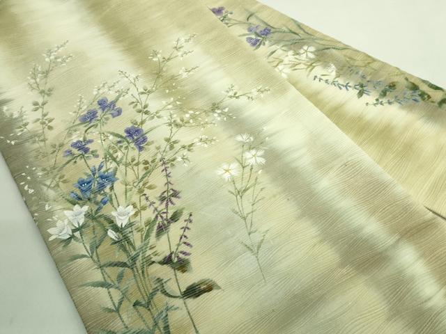 平和屋着物＊極上 夏物 九寸名古屋帯 手描き 草花文 逸品 DZAA7770kh5
