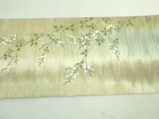 平和屋着物＊極上 夏物 九寸名古屋帯 手描き 草花文 逸品 DZAA7770kh5