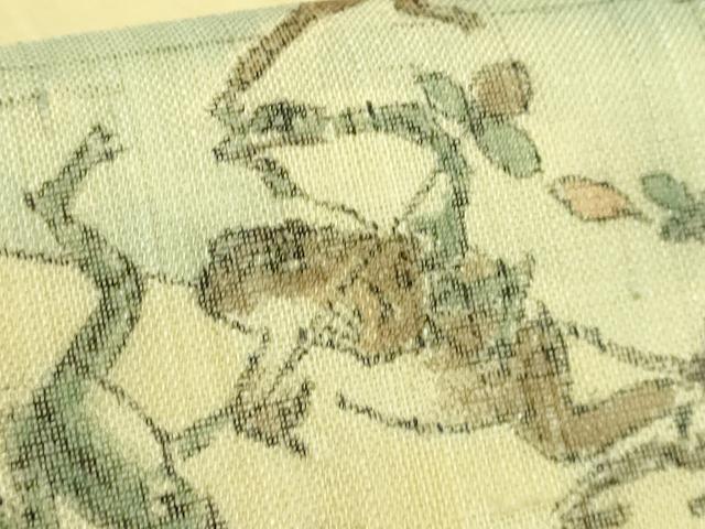 平和屋着物＊極上 夏物 九寸名古屋帯 手描き 鳥獣戯画 麻 逸品 DZAA7773kh5