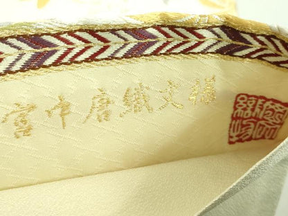 平和屋着物●極上　岡文織物　六通柄袋帯　宮中唐織文様　金銀糸　逸品　DZAA7784kh5