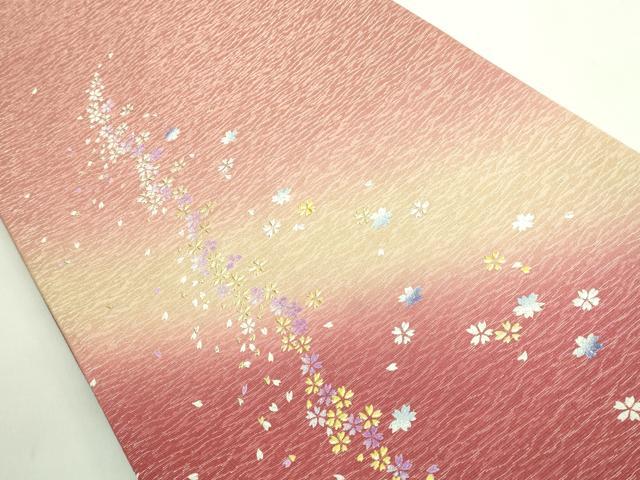 平和屋着物●極上　 金彩友禅　卓越技能者・名工・和田光正　太鼓柄袋帯　舞桜　金銀彩　逸品　DZAA7787kh5