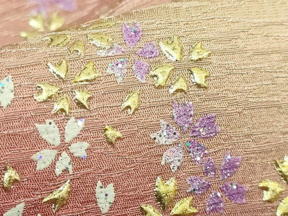 平和屋着物●極上　 金彩友禅　卓越技能者・名工・和田光正　太鼓柄袋帯　舞桜　金銀彩　逸品　DZAA7787kh5