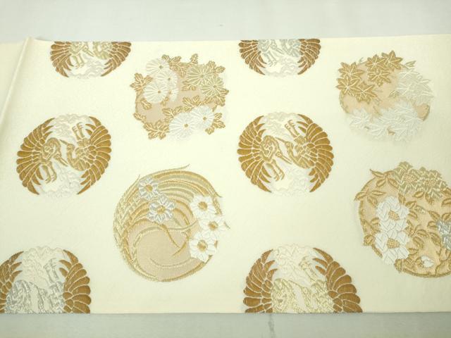平和屋本店●極上 皇室 伊勢神宮御用 御御帯 山口美術織物 山口弘躬 太鼓柄袋帯 唐織錦 鳳凰四君子文 金銀糸 共箱・冊子付 逸品DZAA7797kh5