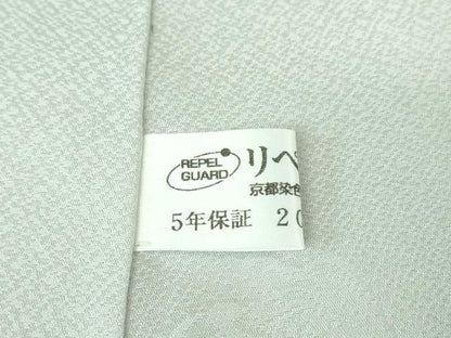 平和屋本店●極上　世界的友禅作家　千地泰弘　訪問着　刺繍　花唐草文　白鼠色地　暈し染め　金銀糸　逸品　DZAA7808kh6