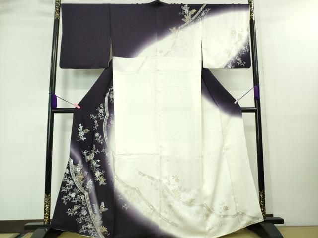 平和屋本店■極上　訪問着　花唐草文　暈し染め　金銀彩　逸品　DZAA7813kh5