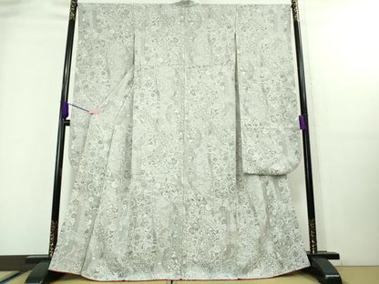 平和屋着物■極上　天目織　振袖　お召地　吉祥花文　逸品　DZAA7818kh5