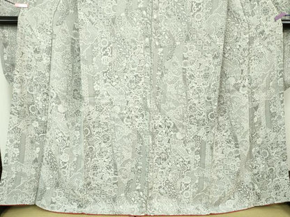 平和屋着物■極上　天目織　振袖　お召地　吉祥花文　逸品　DZAA7818kh5