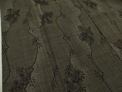 平和屋着物●極上　本場大島紬　7マルキ　草花文　逸品　DZAA7830kh5
