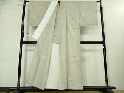 平和屋着物▽極上 本塩沢 単衣 飛兎 うさぎ 縞 逸品 未使用 DZAA7845kh5