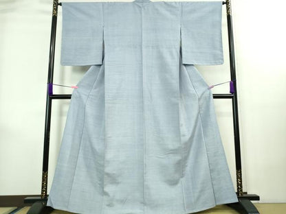 平和屋着物■極上　紬　単衣　色無地　ベイビーブルー色　逸品　未使用　DZAA7849kh5