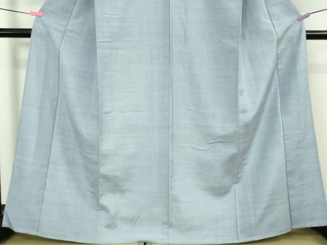 平和屋着物■極上　紬　単衣　色無地　ベイビーブルー色　逸品　未使用　DZAA7849kh5