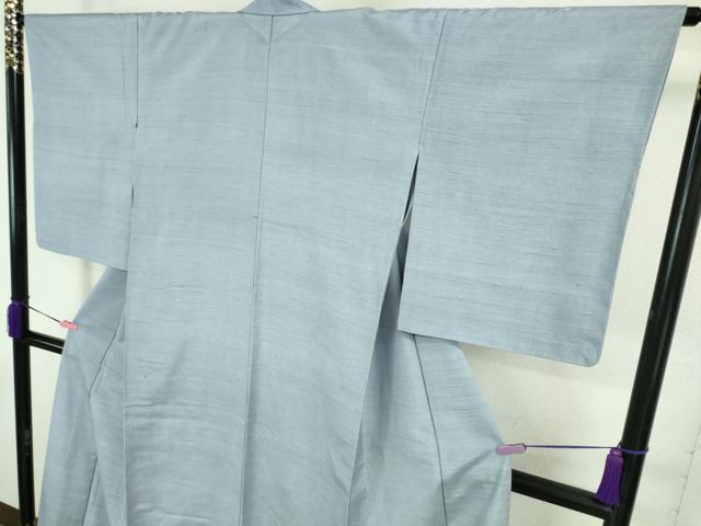 平和屋着物■極上　紬　単衣　色無地　ベイビーブルー色　逸品　未使用　DZAA7849kh5