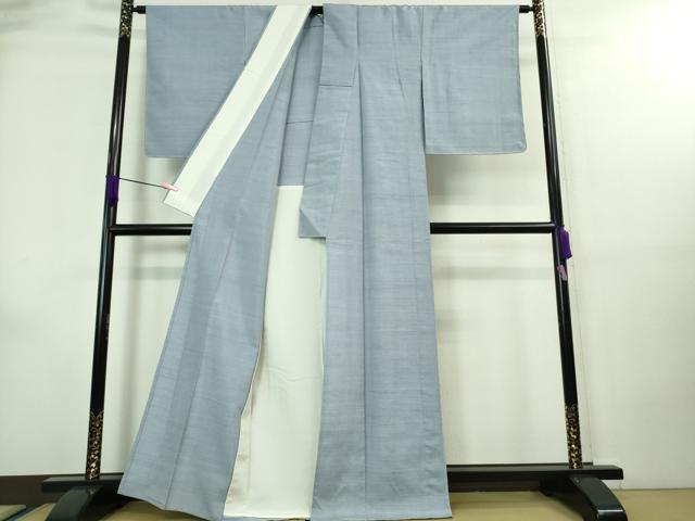 平和屋着物■極上　紬　単衣　色無地　ベイビーブルー色　逸品　未使用　DZAA7849kh5